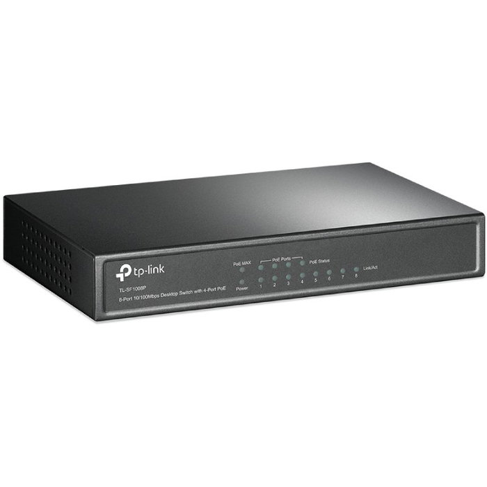 TP-Link TL-SF1008P Switch de 8 puertos con 4 puertos PoE Fast Ethernet TP-Link TL-SF1008P Switch de 8 puertos con 4 puertos PoE Fast Ethernet